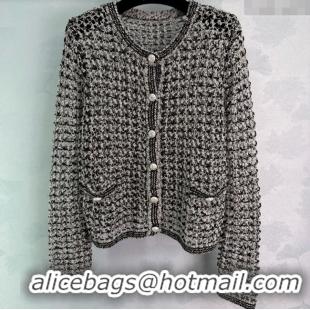 Buy Cheapest Chanel Crochet Cardigan 0813 Black 2025