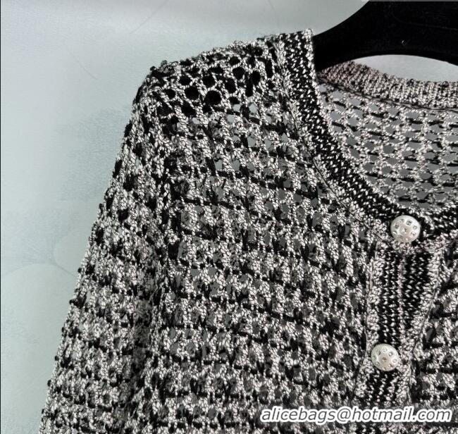 Buy Cheapest Chanel Crochet Cardigan 0813 Black 2025