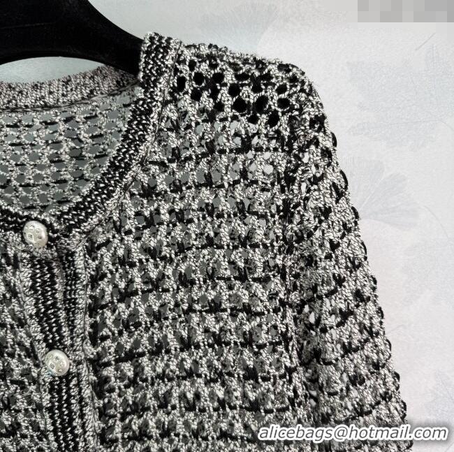 Buy Cheapest Chanel Crochet Cardigan 0813 Black 2025