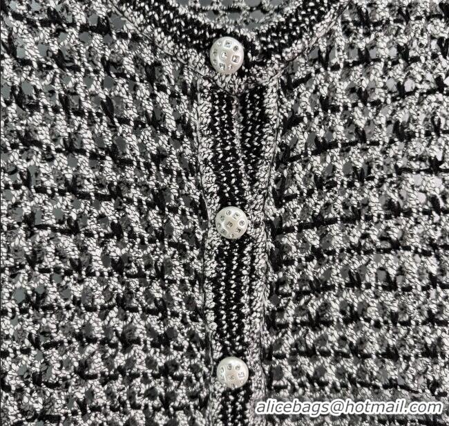 Buy Cheapest Chanel Crochet Cardigan 0813 Black 2025