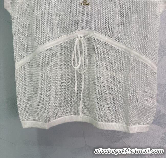 Luxury Discount Chanel Mesh Top 0814 White 2025