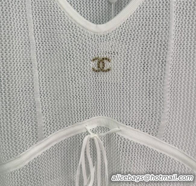Luxury Discount Chanel Mesh Top 0814 White 2025
