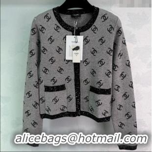 ​Best Product Chanel CC Allover Cardigan 0814 Grey 2025