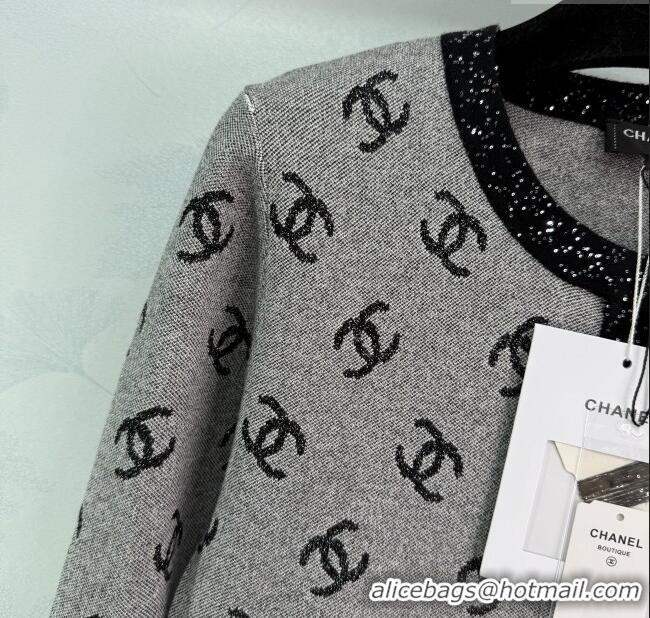 ​Best Product Chanel CC Allover Cardigan 0814 Grey 2025