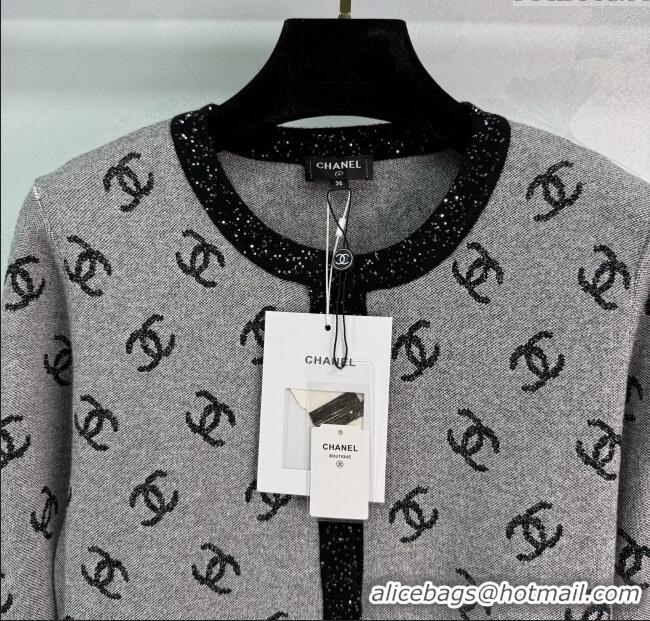 ​Best Product Chanel CC Allover Cardigan 0814 Grey 2025