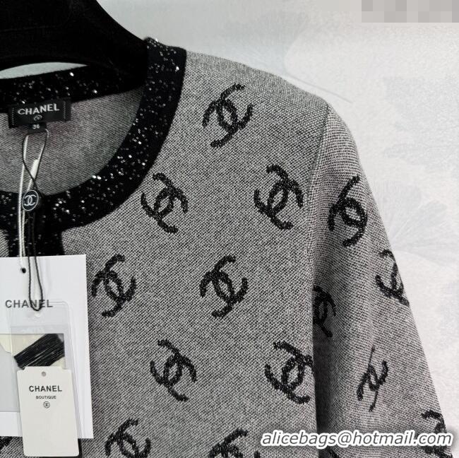 ​Best Product Chanel CC Allover Cardigan 0814 Grey 2025