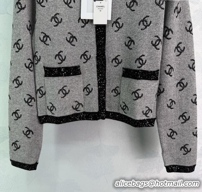 ​Best Product Chanel CC Allover Cardigan 0814 Grey 2025