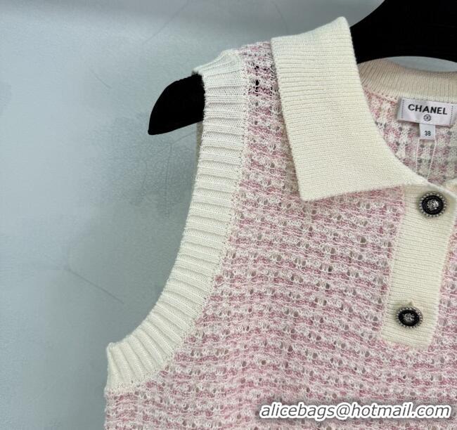 ​Best Price Chanel Cashmere Vest 0814 Light Pink 2025