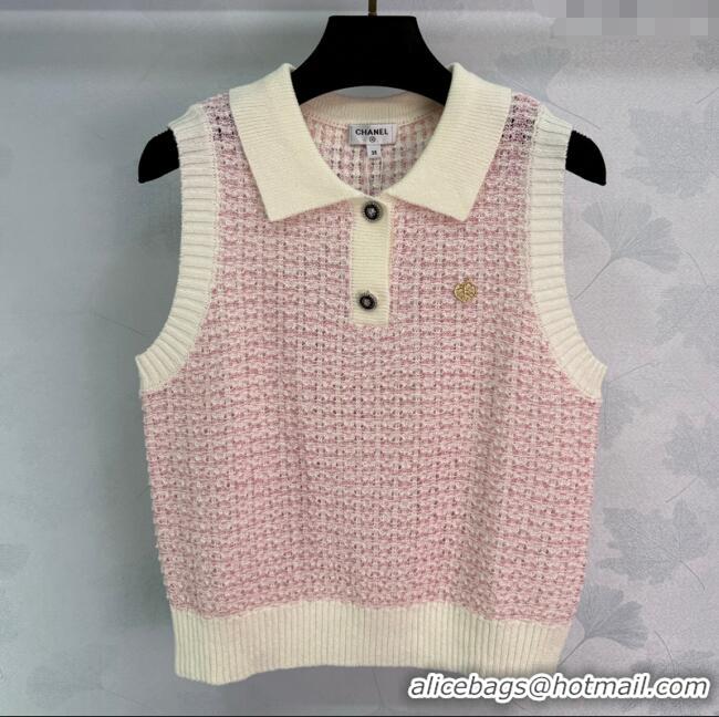 ​Best Price Chanel Cashmere Vest 0814 Light Pink 2025