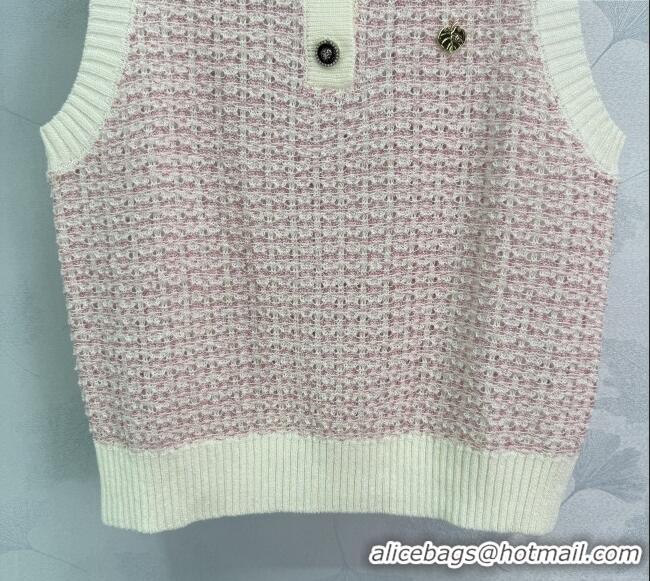 ​Best Price Chanel Cashmere Vest 0814 Light Pink 2025