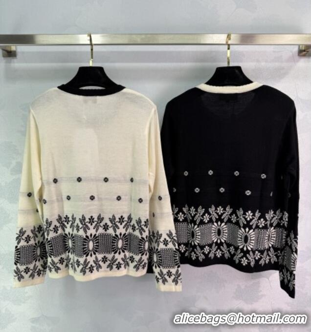 Luxury Discount Chanel Wool Knit Cardigan 0812 White 2025