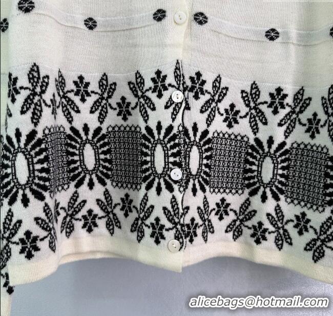 Luxury Discount Chanel Wool Knit Cardigan 0812 White 2025