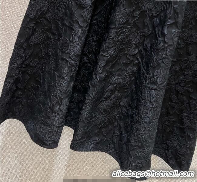 ​Famous Brand Chanel Embroidered Dress with Bow 0812 Black 2025