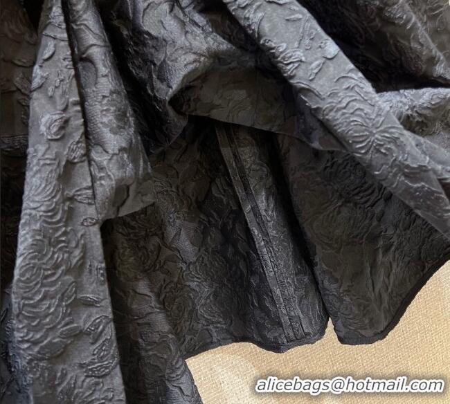 ​Famous Brand Chanel Embroidered Dress with Bow 0812 Black 2025