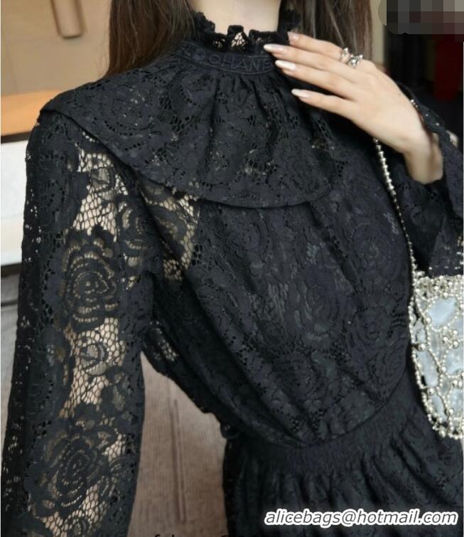 Buy Discount Chanel Lace Shirt 0812 Black 2025