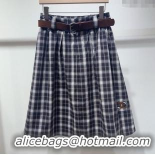 Market Sells Chanel Cotton Plaid Skirt 0812 Purple 2025