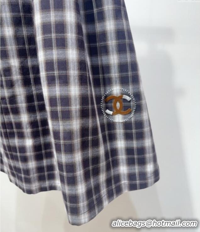 Market Sells Chanel Cotton Plaid Skirt 0812 Purple 2025