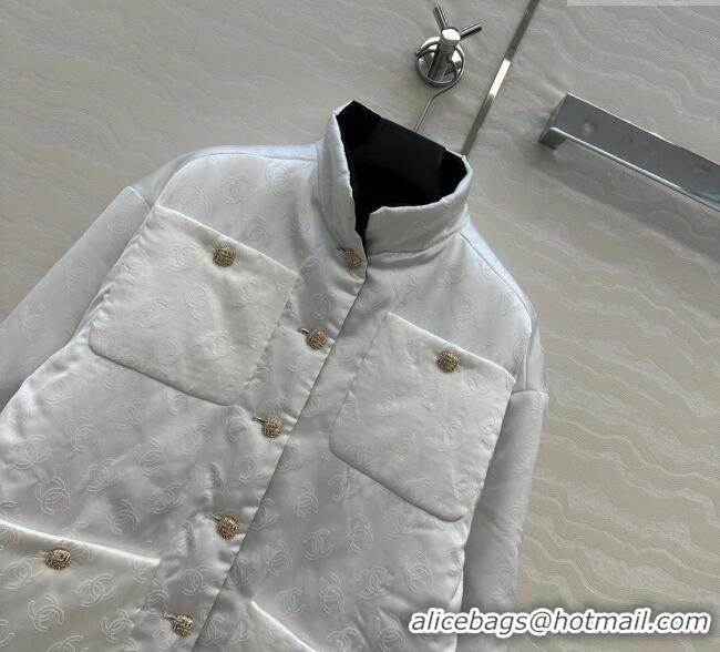 Traditional Discount Chanel CC Allover Padded Jacket 0812 White 2025