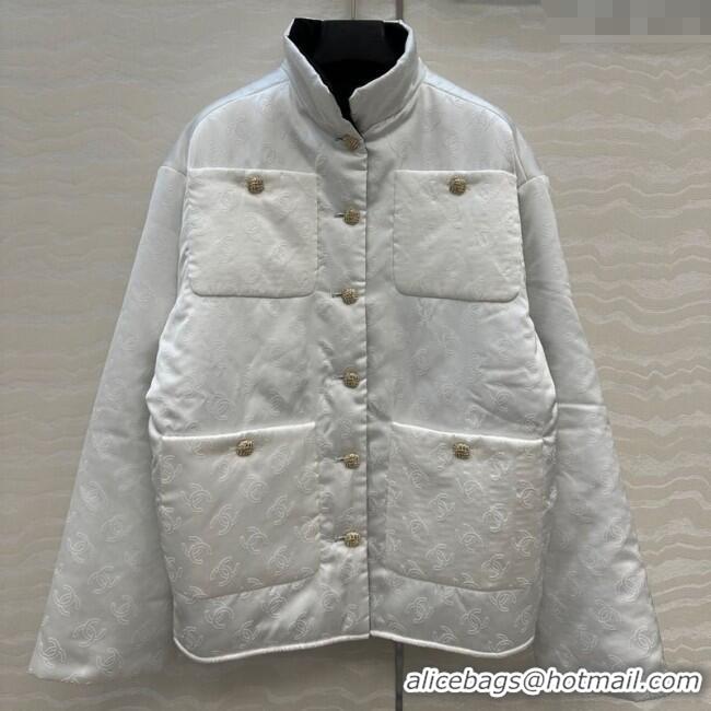 Traditional Discount Chanel CC Allover Padded Jacket 0812 White 2025