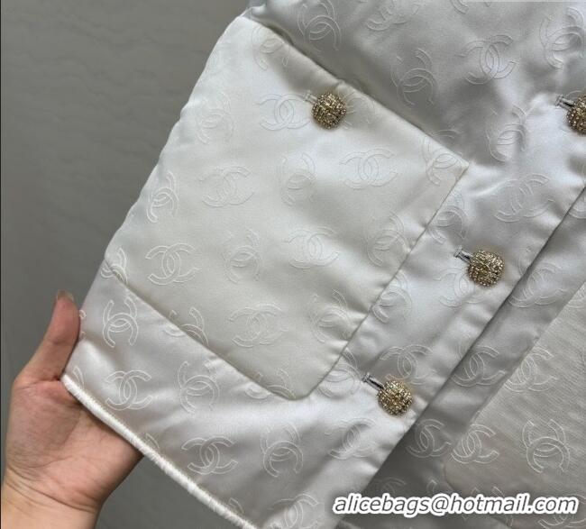 Traditional Discount Chanel CC Allover Padded Jacket 0812 White 2025