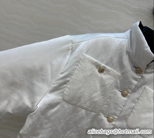 Traditional Discount Chanel CC Allover Padded Jacket 0812 White 2025
