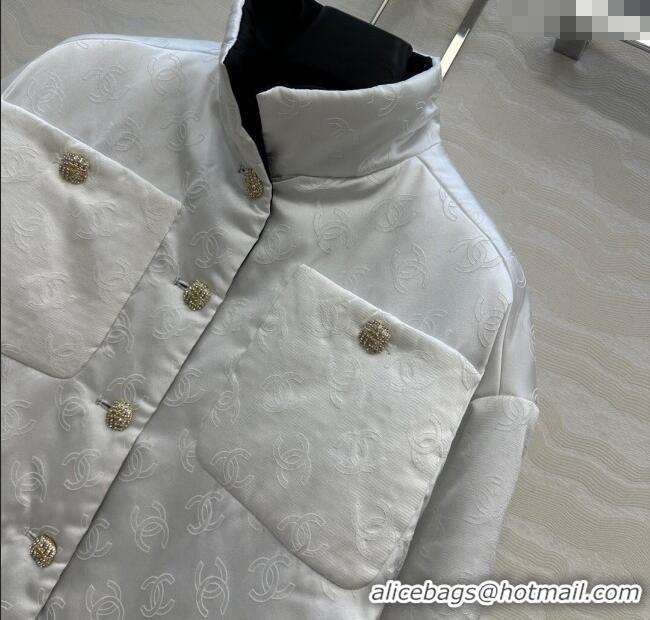Traditional Discount Chanel CC Allover Padded Jacket 0812 White 2025