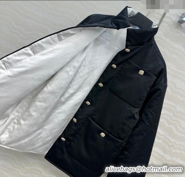 Famous Brand Chanel CC Allover Padded Jacket 0812 Black 2025
