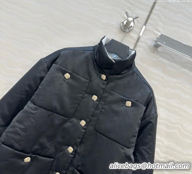 Famous Brand Chanel CC Allover Padded Jacket 0812 Black 2025