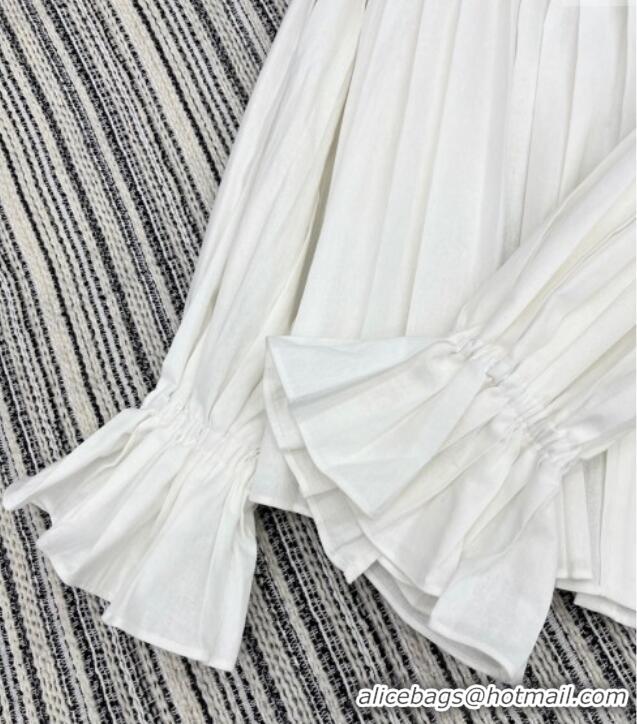 Good Product Chanel Pleated Shirt 0812 White 2025