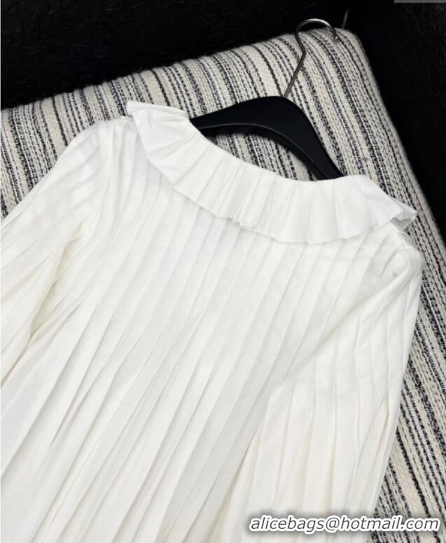Good Product Chanel Pleated Shirt 0812 White 2025