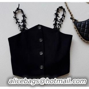 Market Sells Chanel Wool Short Vest with Bow and Pearls Strap CH5042 2025