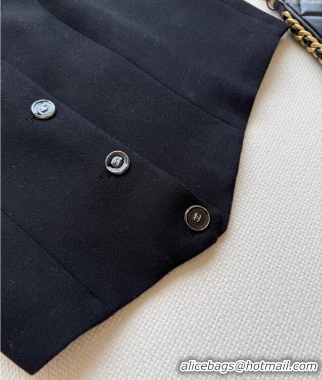 Market Sells Chanel Wool Short Vest with Bow and Pearls Strap CH5042 2025