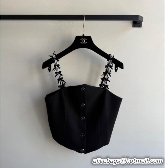 Market Sells Chanel Wool Short Vest with Bow and Pearls Strap CH5042 2025