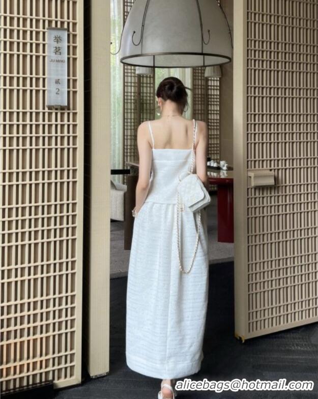 Top Quality Chanel Tweed Skirt CH82123 White 2025