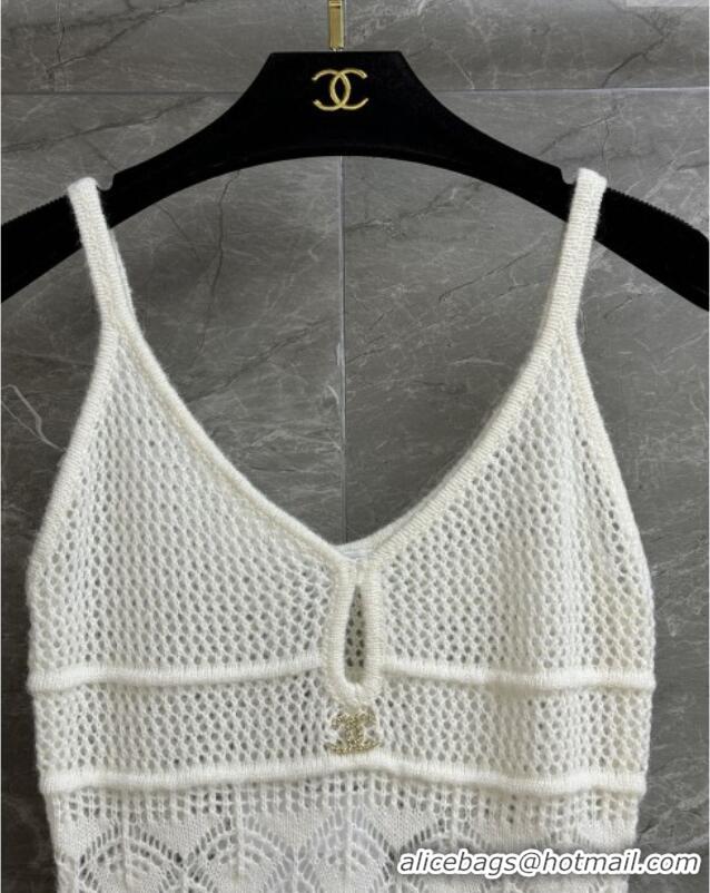Super Quality Chanel Knit Wool Dress CH82111 White 2025