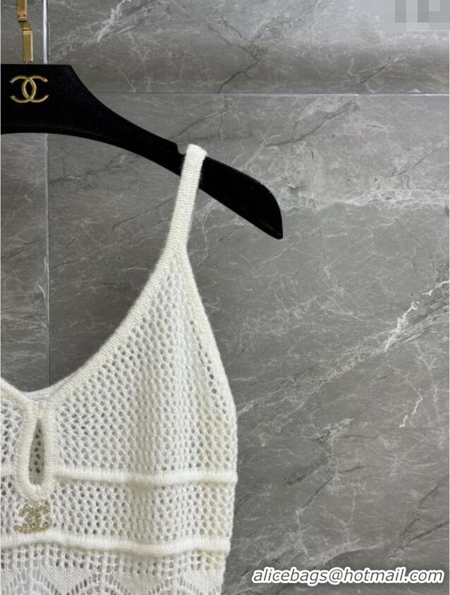 Super Quality Chanel Knit Wool Dress CH82111 White 2025