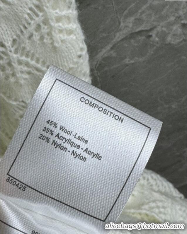 Super Quality Chanel Knit Wool Dress CH82111 White 2025