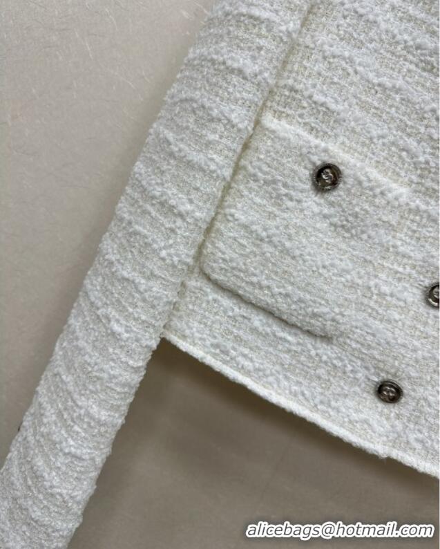 Top Design Chanel Tweed Jacket CH82112 White 2025