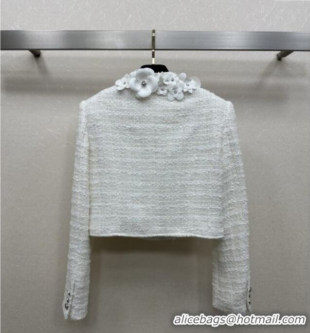 Top Design Chanel Tweed Jacket CH82112 White 2025
