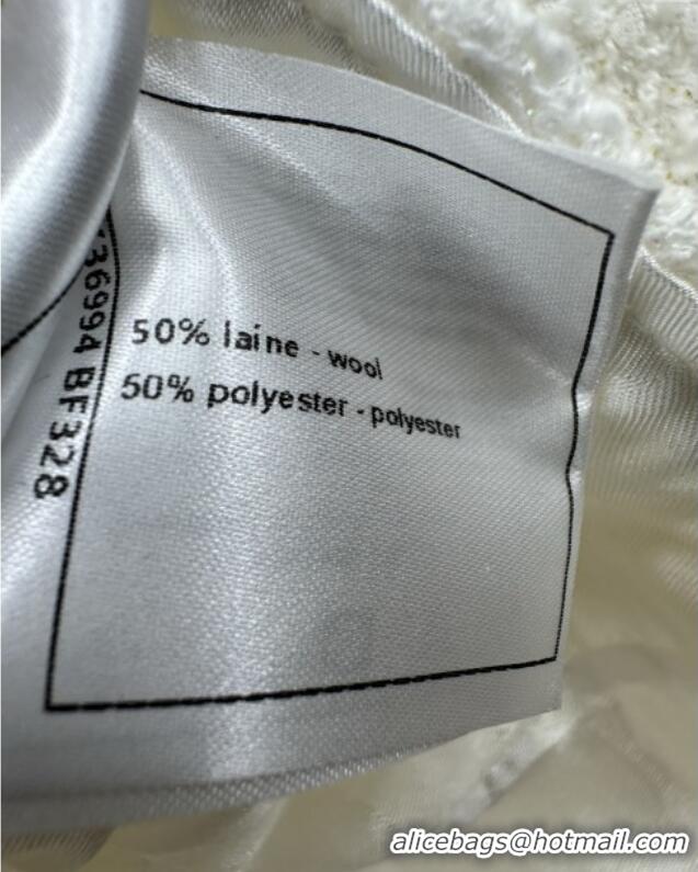 Top Design Chanel Tweed Jacket CH82112 White 2025