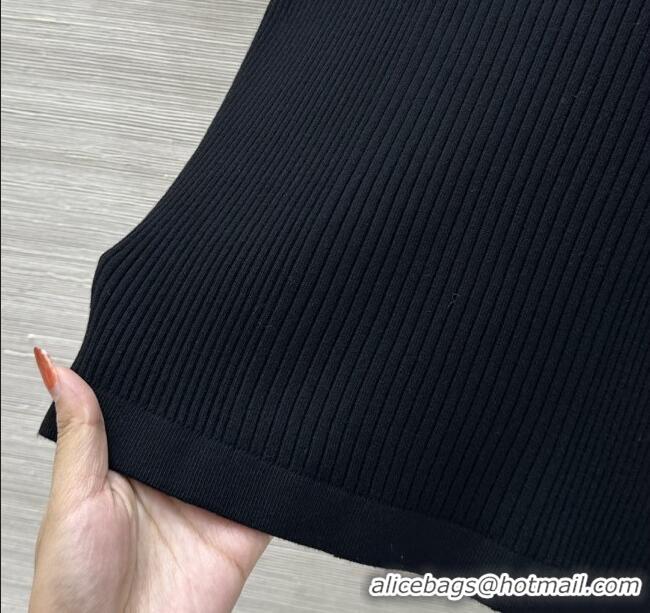 Unique Grade Chanel Knit Short-sleeved Sweater CH82116 Black 2025