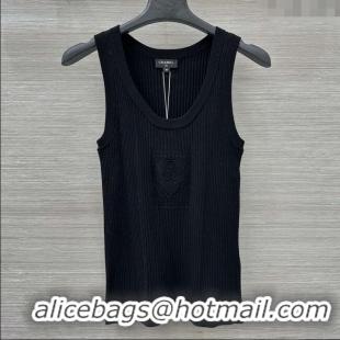 Luxury Cheap Chanel Knit Vest CH82119 Black 2025