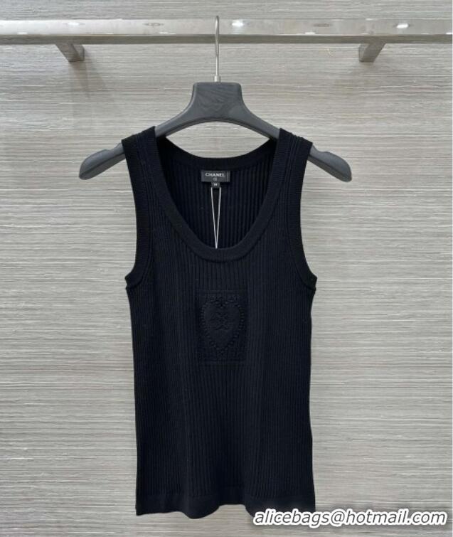 Luxury Cheap Chanel Knit Vest CH82119 Black 2025