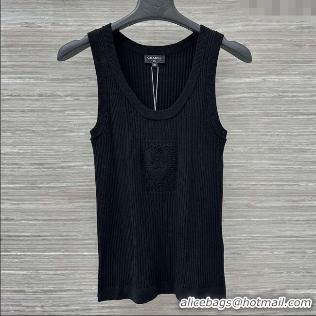 Luxury Cheap Chanel Knit Vest CH82119 Black 2025