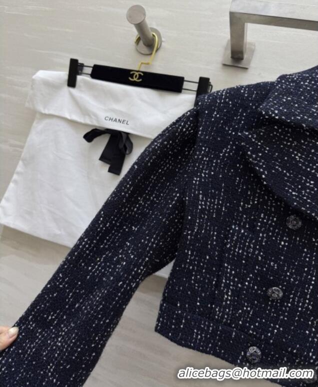 Inexpensive Chanel Tweed & Sequins Jacket CH82129 Blue 2025