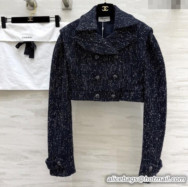 Inexpensive Chanel Tweed & Sequins Jacket CH82129 Blue 2025