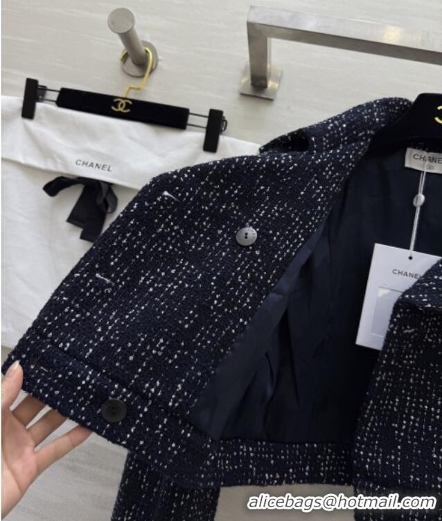 Inexpensive Chanel Tweed & Sequins Jacket CH82129 Blue 2025