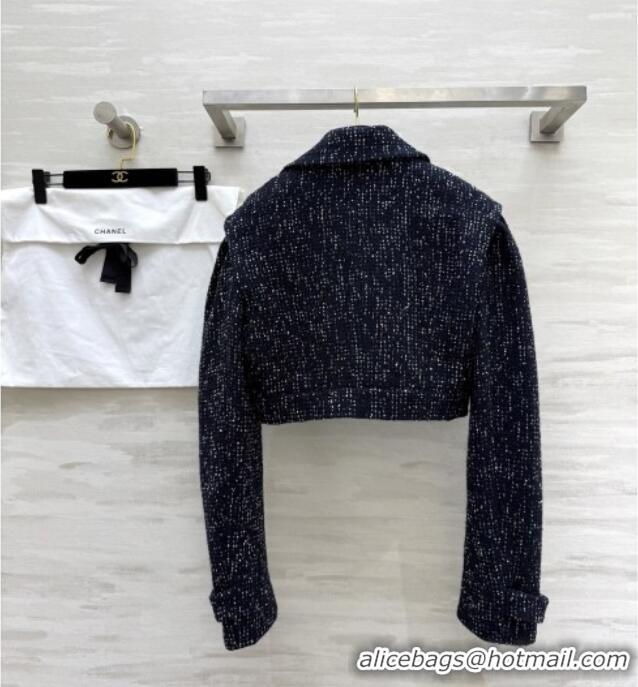 Inexpensive Chanel Tweed & Sequins Jacket CH82129 Blue 2025