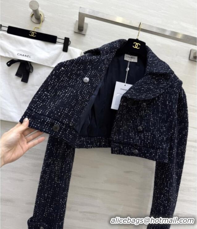 Inexpensive Chanel Tweed & Sequins Jacket CH82129 Blue 2025