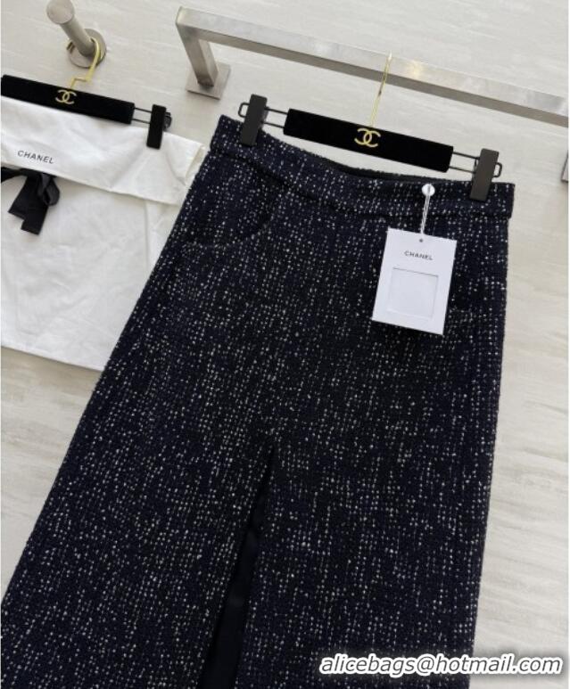 Grade Promotional Chanel Tweed & Sequins Skirt CH82130 Blue 2025
